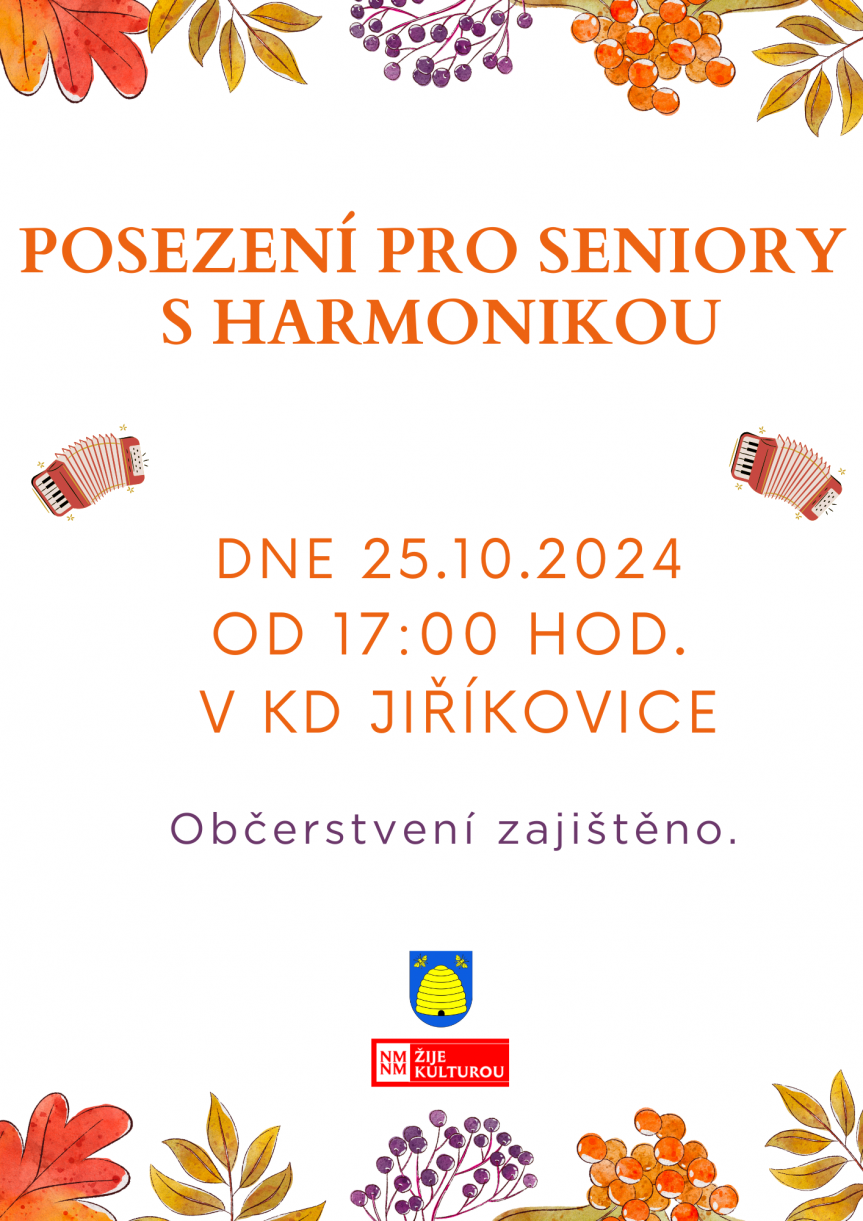 Posezení s harmonikou pro seniory – 25.10.2024